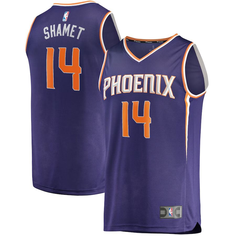 Men Phoenix Suns #14 Landry Shamet Fanatics Branded Purple Icon Edition Fast Break Replica NBA Jersey->phoenix suns->NBA Jersey